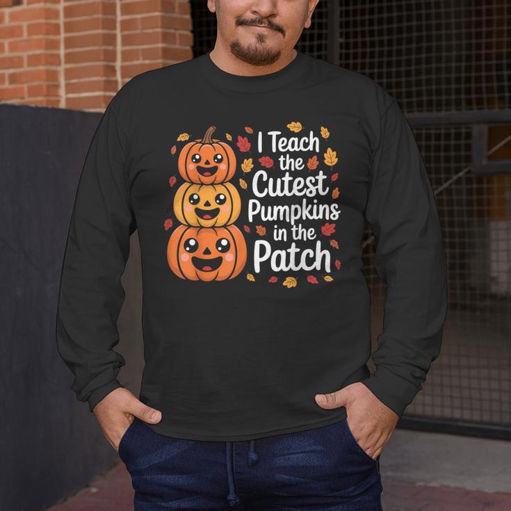 i Teach The Cutest Pumpkins In The Patch Teacher Halloween Men's Long Sleeve T-Shirt, funny design i Teach The Cutest Pumpkins In The Patch Teacher Halloween Men's Long Sleeve T-Shirt, funny design