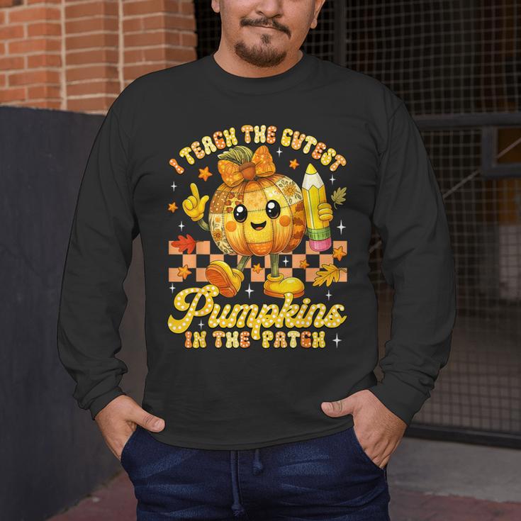 I Teach The Cutest Pumpkins In The Patch Teacher Halloween Men's Long Sleeve T-Shirt, funny design I Teach The Cutest Pumpkins In The Patch Teacher Halloween Men's Long Sleeve T-Shirt, funny design