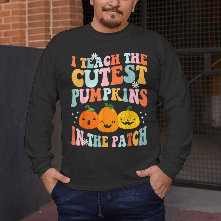 I Teach The Cutest Pumpkins In The Patch Teacher Men's Long Sleeve T-Shirt, funny design I Teach The Cutest Pumpkins In The Patch Teacher Men's Long Sleeve T-Shirt, funny design