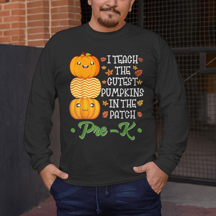 I Teach Cutest Pumpkins In Patch Thanksgiving Teacher Pre-K For Men Women Men's Long Sleeve T-Shirt, funny design I Teach Cutest Pumpkins In Patch Thanksgiving Teacher Pre-K For Men Women Men's Long Sleeve T-Shirt, funny design