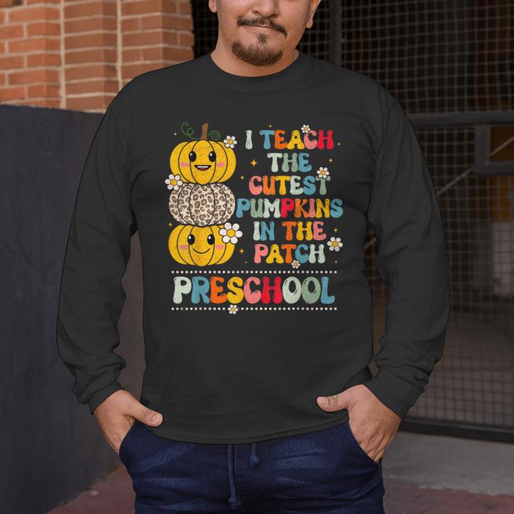 I Teach The Cutest Pumpkins Preschool Teacher Halloween Men's Long Sleeve T-Shirt, funny design I Teach The Cutest Pumpkins Preschool Teacher Halloween Men's Long Sleeve T-Shirt, funny design