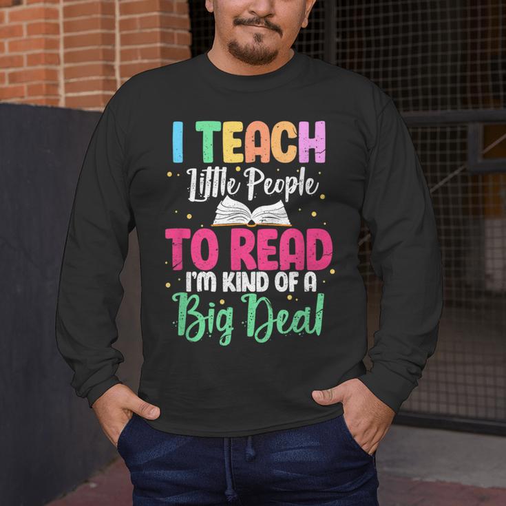 I Teach Little People To Read Reading Teacher For Men Women Girls Kids Men's Long Sleeve T-Shirt, funny design
