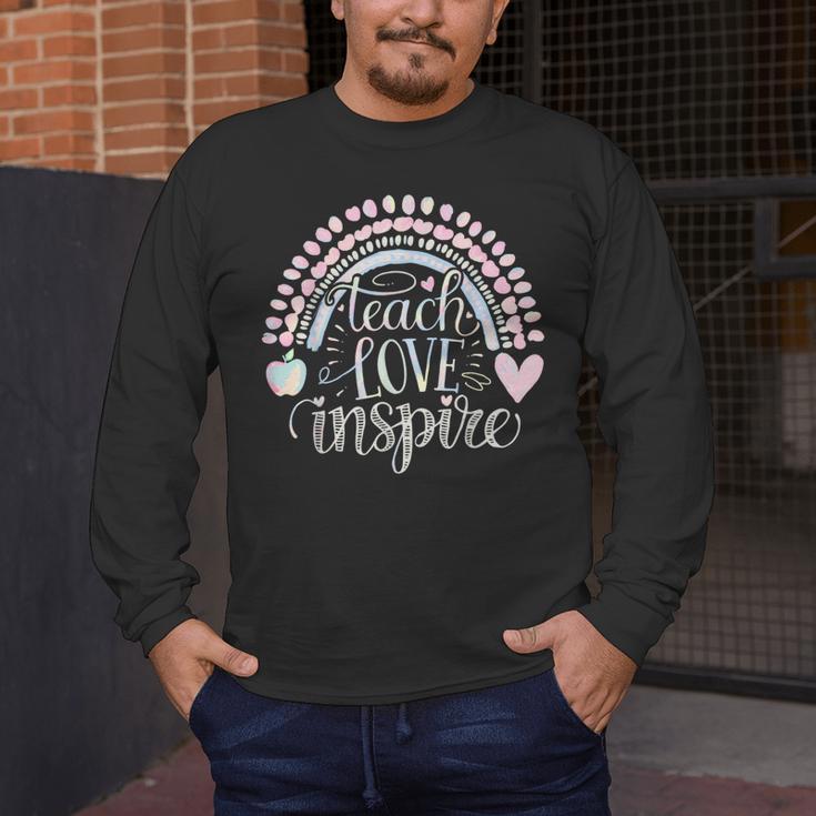 Teach Love Inspire Teacher Men's Long Sleeve T-Shirt, funny design Teach Love Inspire Teacher Men's Long Sleeve T-Shirt, funny design