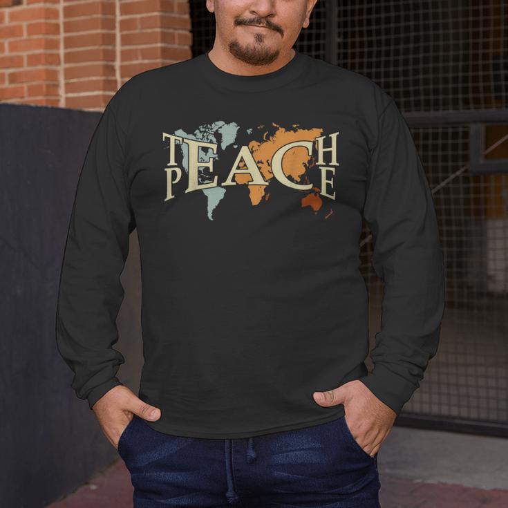 Teach Peace Teacher Teacher Men's Long Sleeve T-Shirt, funny design Teach Peace Teacher Teacher Men's Long Sleeve T-Shirt, funny design