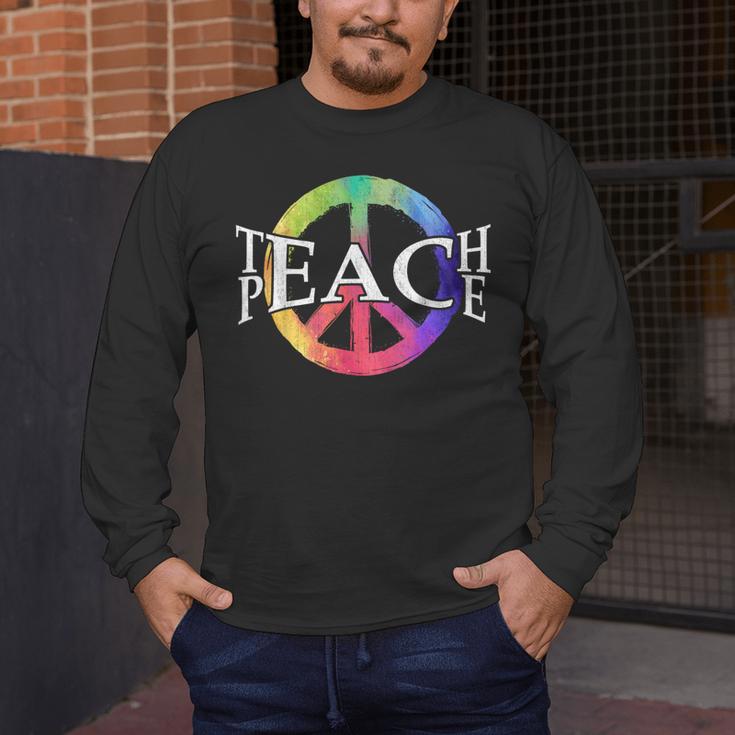Teach Peace For Teachers And Educators Counselor Men's Long Sleeve T-Shirt, funny design Teach Peace For Teachers And Educators Counselor Men's Long Sleeve T-Shirt, funny design