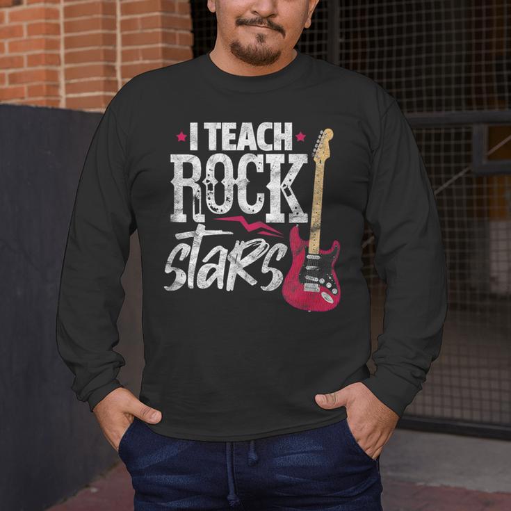 I Teach Rock Stars Music Teacher Guitar Player Men's Long Sleeve T-Shirt, funny design I Teach Rock Stars Music Teacher Guitar Player Men's Long Sleeve T-Shirt, funny design