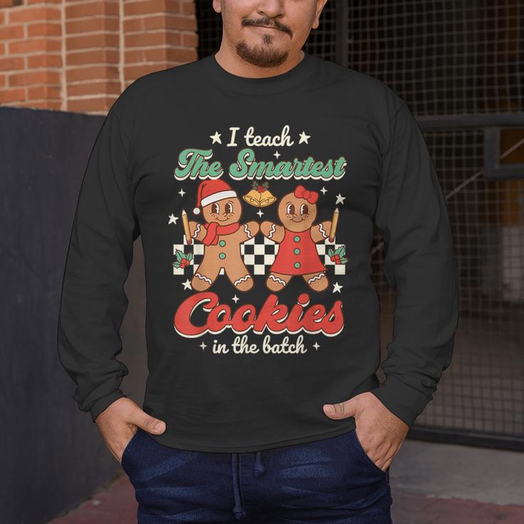 I Teach The Smartest Cookies In The Batch Teacher Christmas For Men Women Kids Men's Long Sleeve T-Shirt, funny design