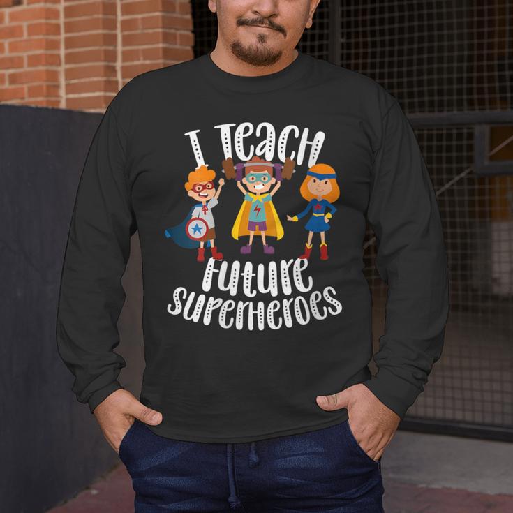 I Teach Superheroes Cute Back To School Teacher Men's Long Sleeve T-Shirt, funny design I Teach Superheroes Cute Back To School Teacher Men's Long Sleeve T-Shirt, funny design