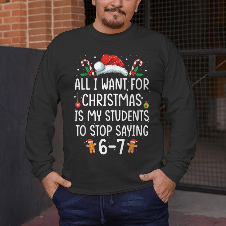 Teacher 67 Christmas Six Seven 6-7 For Men Women Humor Men's Long Sleeve T-Shirt, funny design Teacher 67 Christmas Six Seven 6-7 For Men Women Humor Men's Long Sleeve T-Shirt, funny design