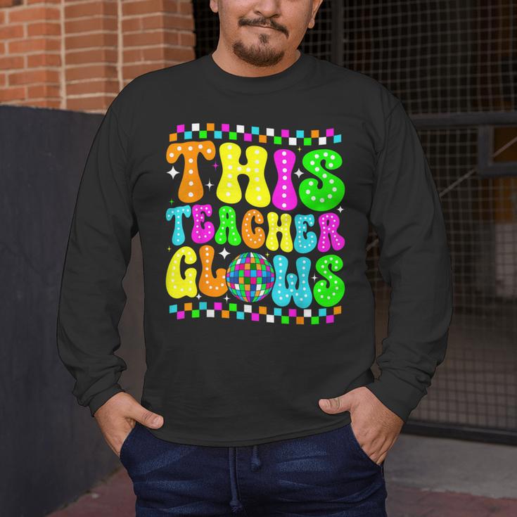 This Teacher 80s 90s Teachers's Day Glows Last Day Of School Men's Long Sleeve T-Shirt, funny design This Teacher 80s 90s Teachers's Day Glows Last Day Of School Men's Long Sleeve T-Shirt, funny design