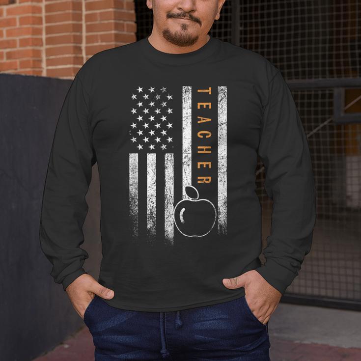 Teacher American Flag Teacher's Day Teaching Men's Long Sleeve T-Shirt, funny design Teacher American Flag Teacher's Day Teaching Men's Long Sleeve T-Shirt, funny design