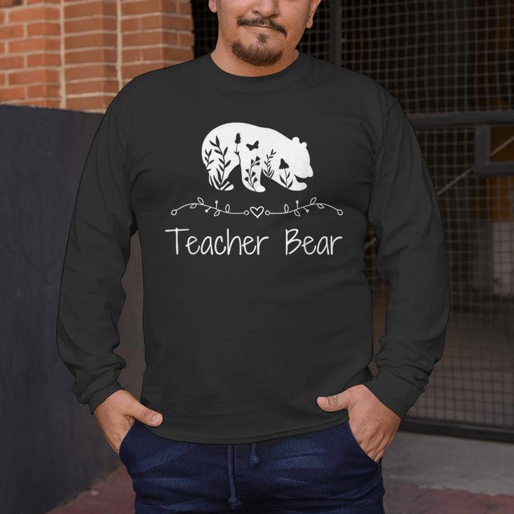 Teacher Bear For Educators Teacher Appreciation Men's Long Sleeve T-Shirt, funny design