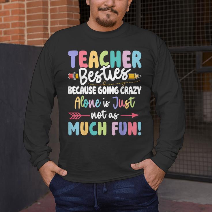 Teacher Besties Matching Teacher Besties Men's Long Sleeve T-Shirt, funny design