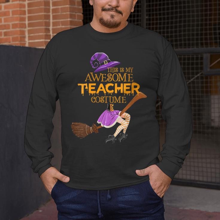 This Is My Teacher Costume Halloween Family Matching Group Men's Long Sleeve T-Shirt, funny design