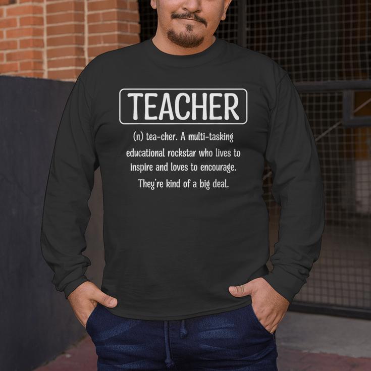 Teacher Definition Teacher Men's Long Sleeve T-Shirt, funny design