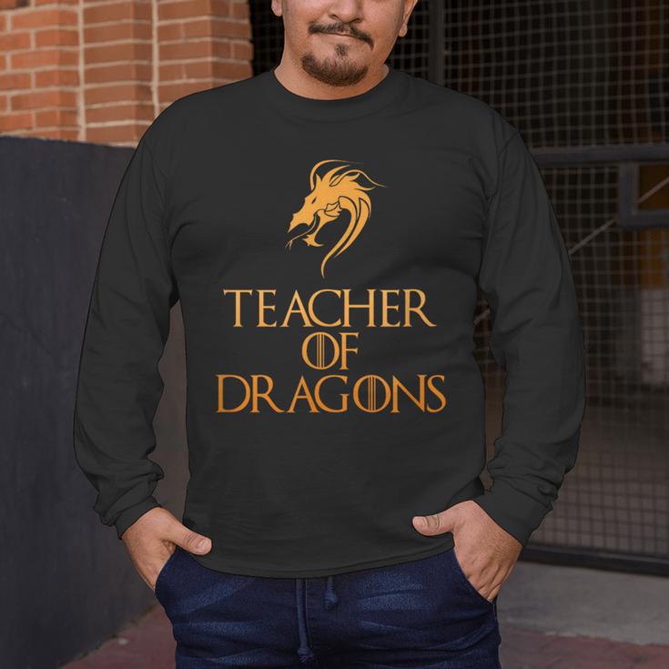 Teacher Of Dragons For Teachers Top Tee T-Shirt Men's Long Sleeve T-Shirt, funny design