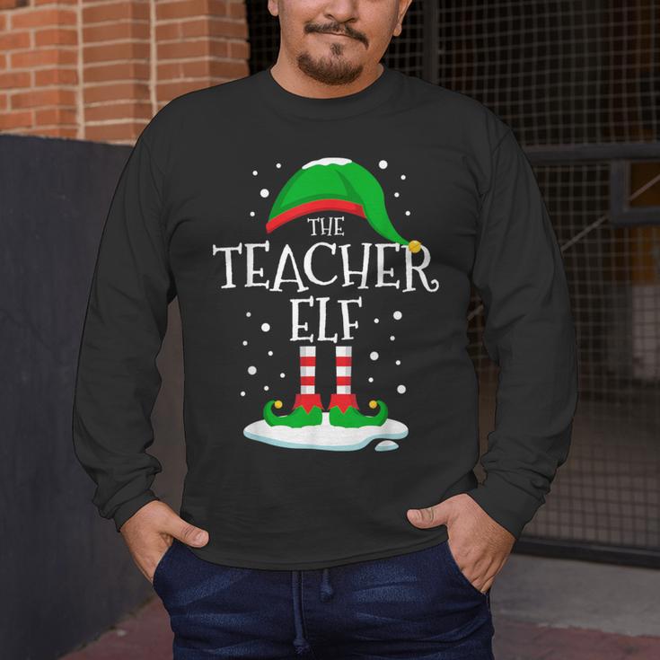 The Teacher Elf Christmas Family Matching Xmas Group For Men Women Men's Long Sleeve T-Shirt, funny design