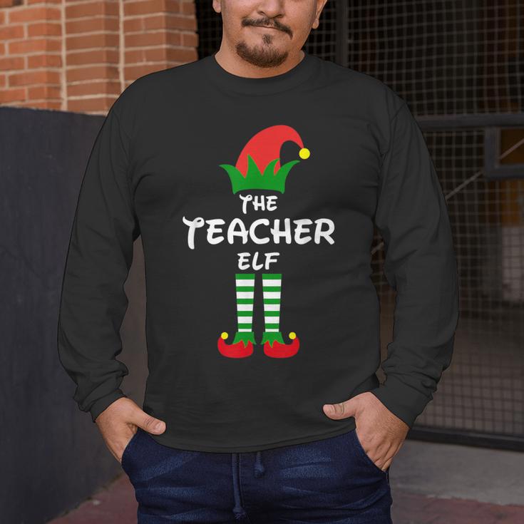The Teacher Elf Family Matching Group Idea Christmas Men's Long Sleeve T-Shirt, funny design The Teacher Elf Family Matching Group Idea Christmas Men's Long Sleeve T-Shirt, funny design