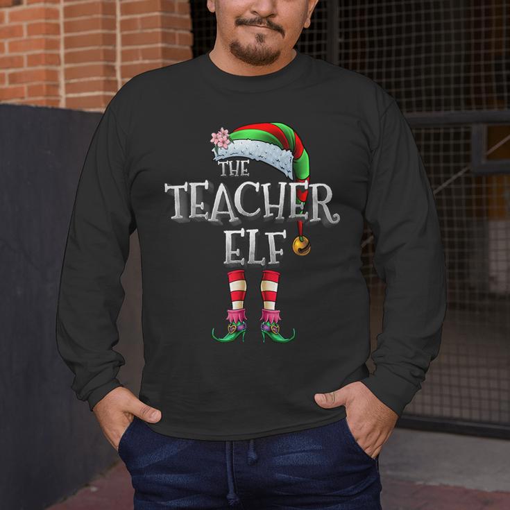 The Teacher Elf Shirt Matching Family Christmas Elf Men Women Kids Men's Long Sleeve T-Shirt, funny design The Teacher Elf Shirt Matching Family Christmas Elf Men Women Kids Men's Long Sleeve T-Shirt, funny design