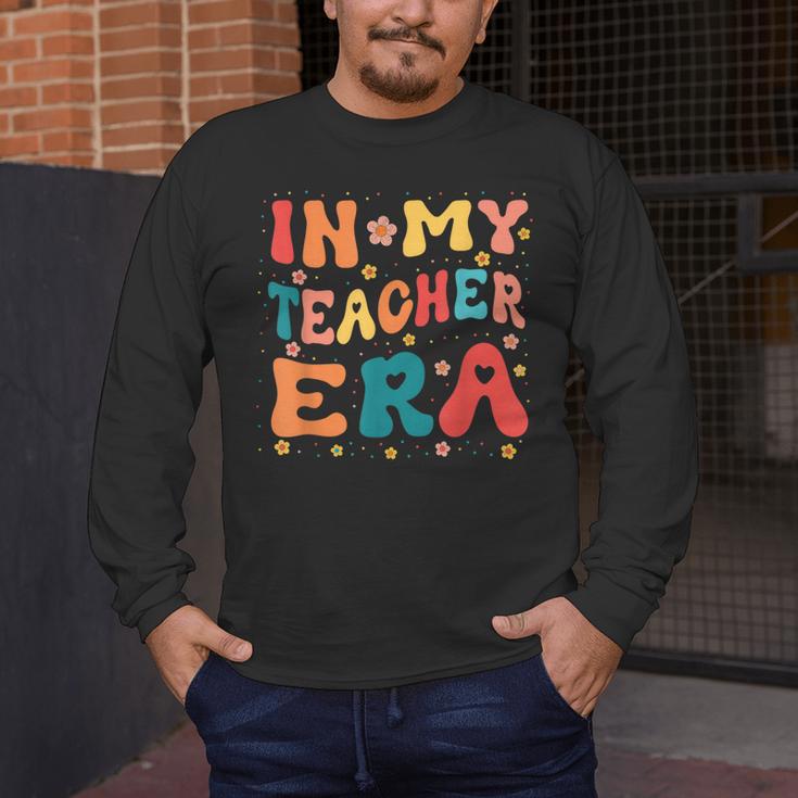 In My Teacher Era First Day Of School Back To School Retro Men's Long Sleeve T-Shirt, funny design In My Teacher Era First Day Of School Back To School Retro Men's Long Sleeve T-Shirt, funny design