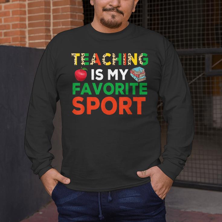 Teacher Is My Favorite Sport Teacher Teaching Lover Men's Long Sleeve T-Shirt, funny design