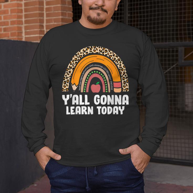 Teacher First Day Of School Y'All Gonna Learn Today Men's Long Sleeve T-Shirt, funny design Teacher First Day Of School Y'All Gonna Learn Today Men's Long Sleeve T-Shirt, funny design