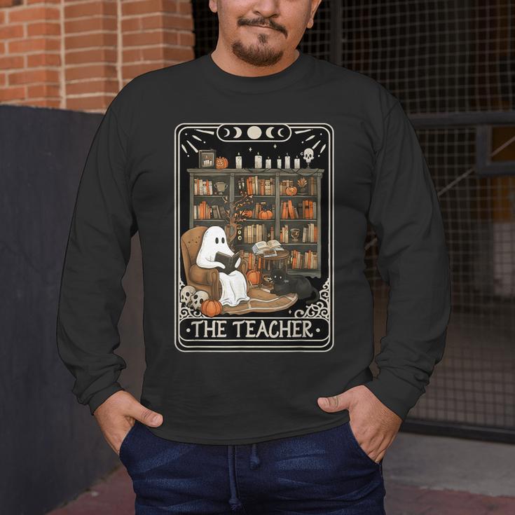 The Teacher Ghost Book Reading Books Lover Halloween Men's Long Sleeve T-Shirt, funny design