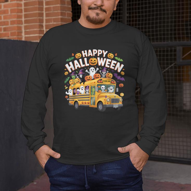 Teacher Halloween School Bus Driver Cute Ghost Witch Party Men's Long Sleeve T-Shirt, funny design Teacher Halloween School Bus Driver Cute Ghost Witch Party Men's Long Sleeve T-Shirt, funny design