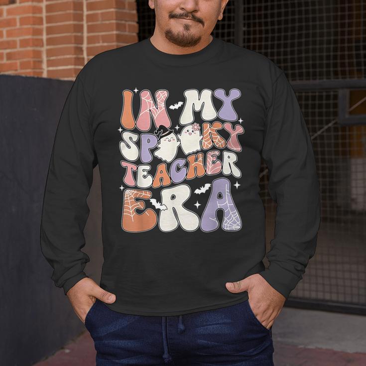 Teacher Halloween In My Spooky Teacher Era Retro Groovy Men's Long Sleeve T-Shirt, funny design Teacher Halloween In My Spooky Teacher Era Retro Groovy Men's Long Sleeve T-Shirt, funny design