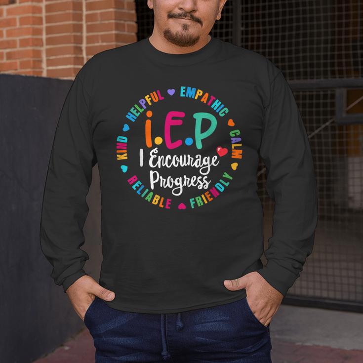 Teacher IEP IEP Encourage Progress Special Education Men's Long Sleeve T-Shirt, funny design Teacher IEP IEP Encourage Progress Special Education Men's Long Sleeve T-Shirt, funny design