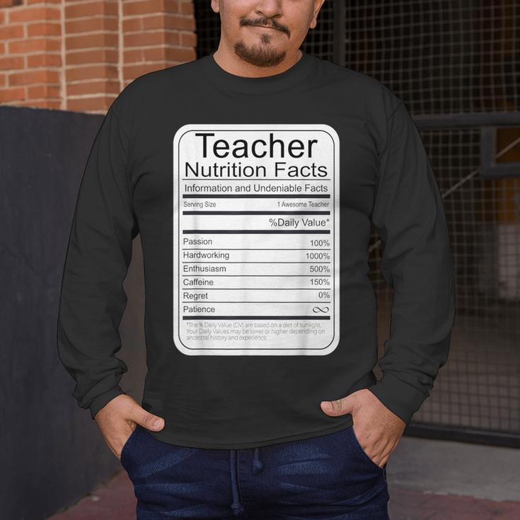 Teacher Nutrition Facts Teachers Nutritional Fact Men's Long Sleeve T-Shirt, funny design Teacher Nutrition Facts Teachers Nutritional Fact Men's Long Sleeve T-Shirt, funny design