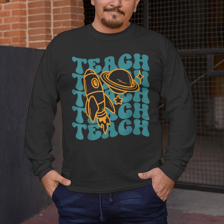 Teacher Outer Space Science Astronomy Planet Saturn Teach Men's Long Sleeve T-Shirt, funny design Teacher Outer Space Science Astronomy Planet Saturn Teach Men's Long Sleeve T-Shirt, funny design