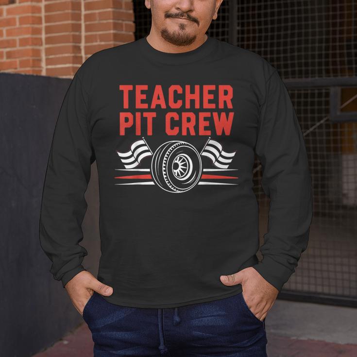 Teacher Pit Crew Race Car Driver Costume Men Women Kids Men's Long Sleeve T-Shirt, funny design