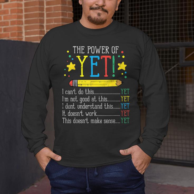 Teacher Power Of Yet Cant Do This Inspirational Women Men Men's Long Sleeve T-Shirt, funny design Teacher Power Of Yet Cant Do This Inspirational Women Men Men's Long Sleeve T-Shirt, funny design