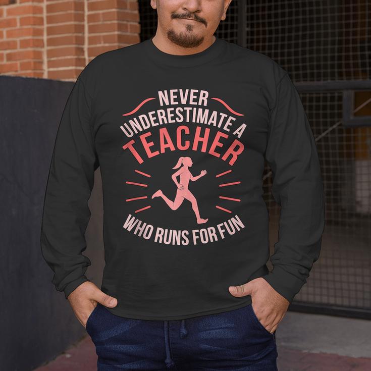 Teacher Who Runs Half Marathon Runner Running Lover Graphic Men's Long Sleeve T-Shirt, funny design Teacher Who Runs Half Marathon Runner Running Lover Graphic Men's Long Sleeve T-Shirt, funny design