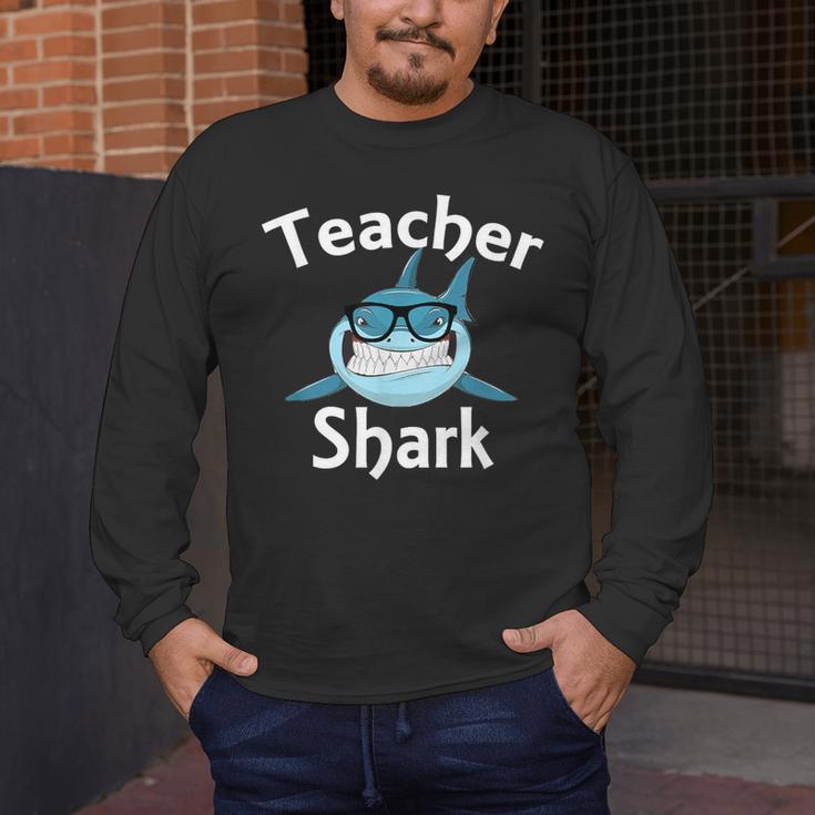 Teacher Shark Teacher For Men Women Men's Long Sleeve T-Shirt, funny design