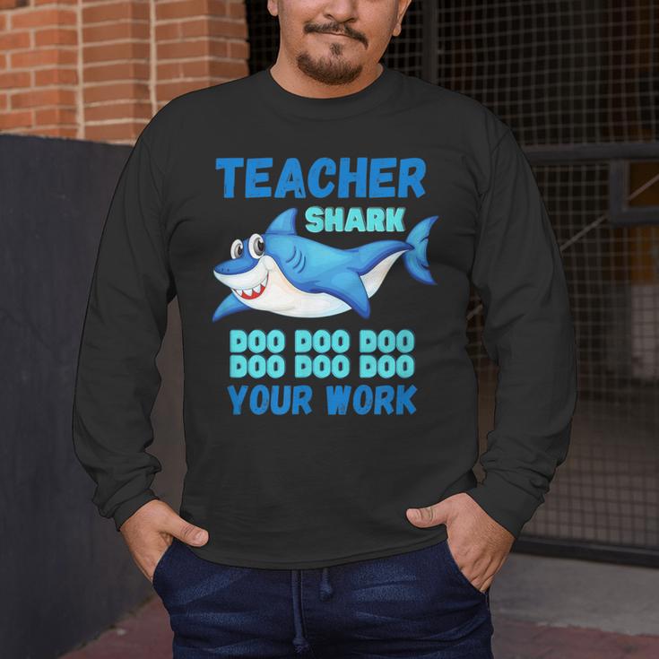 Teacher Shark Do Your Work Men's Long Sleeve T-Shirt, funny design Teacher Shark Do Your Work Men's Long Sleeve T-Shirt, funny design