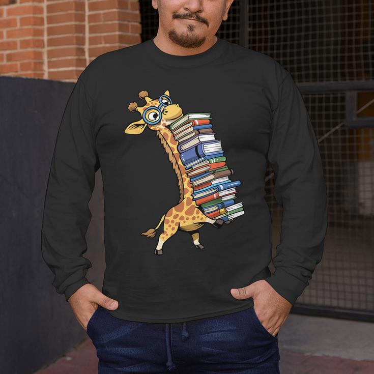 Teacher Shirt Giraffe Holding Books Bookworm Librarian Men's Long Sleeve T-Shirt, funny design Teacher Shirt Giraffe Holding Books Bookworm Librarian Men's Long Sleeve T-Shirt, funny design