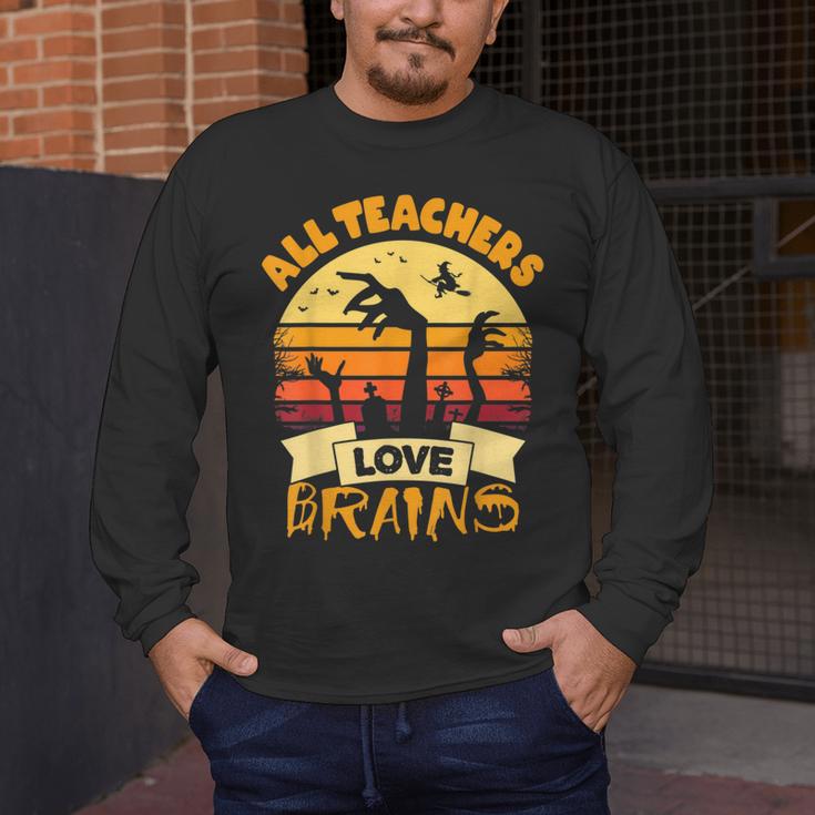Teacher Shirts Halloween All Teachers Love Brains Men's Long Sleeve T-Shirt, funny design Teacher Shirts Halloween All Teachers Love Brains Men's Long Sleeve T-Shirt, funny design