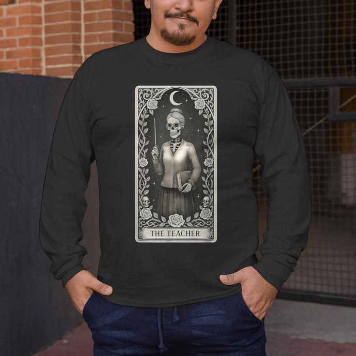 The Teacher Skeleton Tarot Card Men's Long Sleeve T-Shirt, funny design The Teacher Skeleton Tarot Card Men's Long Sleeve T-Shirt, funny design