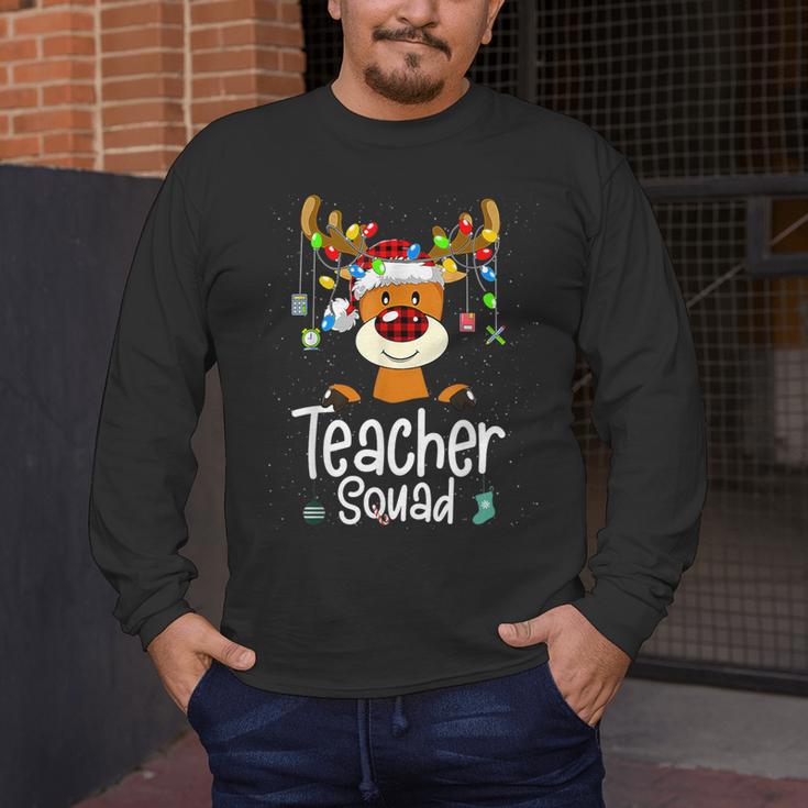 Teacher Squad Red Plaid Rudolph Reindeer Christmas Men's Long Sleeve T-Shirt, funny design Teacher Squad Red Plaid Rudolph Reindeer Christmas Men's Long Sleeve T-Shirt, funny design