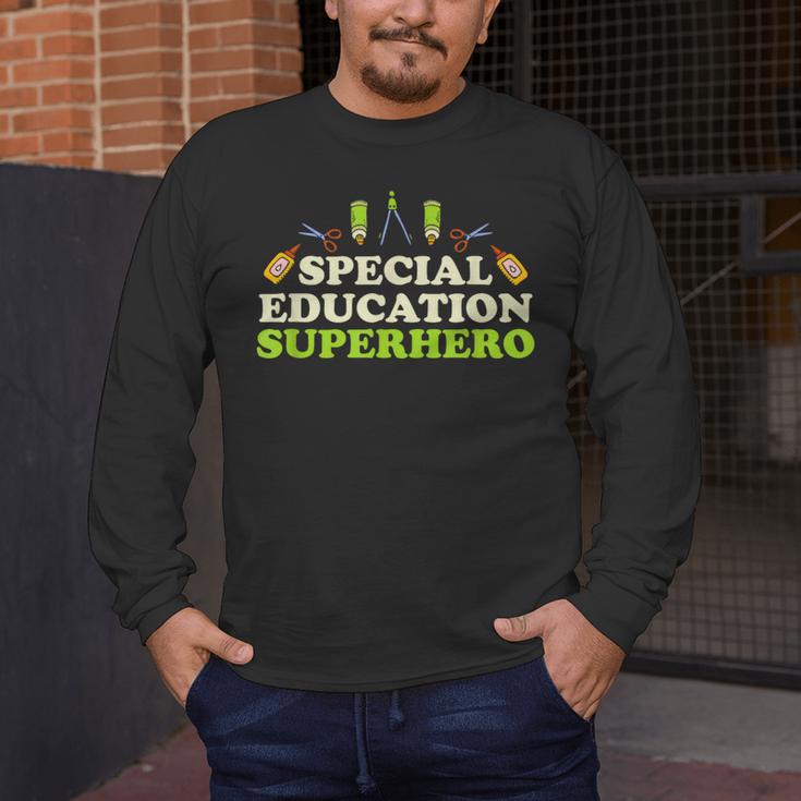 Teacher Superhero Student Educator Special Education Men's Long Sleeve T-Shirt, funny design