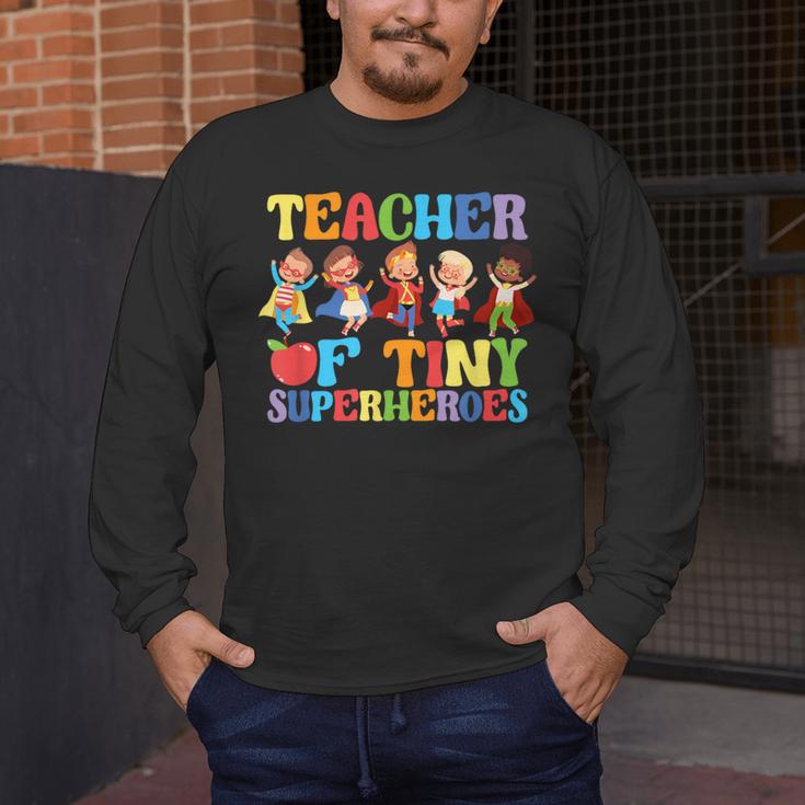 Teacher Of Tiny Superheroes Teach 100th Day Of School Men's Long Sleeve T-Shirt, funny design Teacher Of Tiny Superheroes Teach 100th Day Of School Men's Long Sleeve T-Shirt, funny design