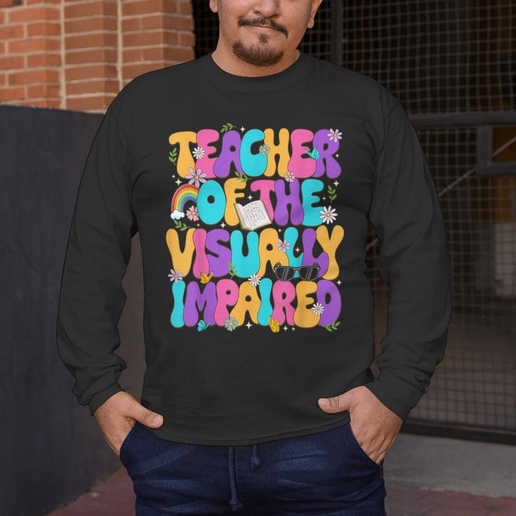 Teacher Of The Visually Impaired Blindness Awareness Men's Long Sleeve T-Shirt, funny design