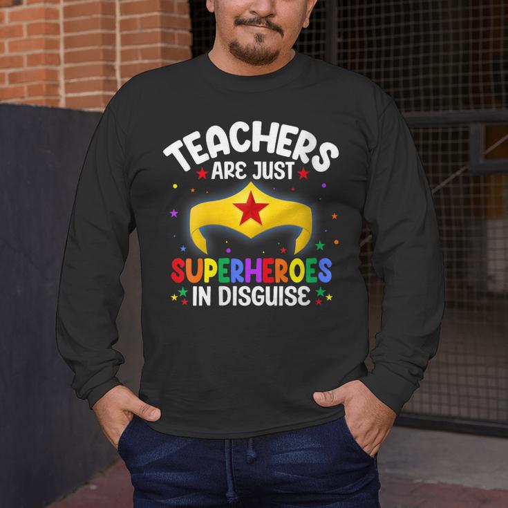Teachers Are Just Superheroes In Disguise School Women Men Men's Long Sleeve T-Shirt, funny design Teachers Are Just Superheroes In Disguise School Women Men Men's Long Sleeve T-Shirt, funny design