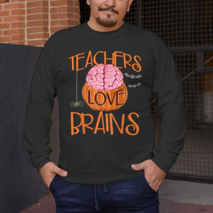 Teachers Love Brains Halloween T-Shirt For Men Women Men's Long Sleeve T-Shirt, funny design Teachers Love Brains Halloween T-Shirt For Men Women Men's Long Sleeve T-Shirt, funny design