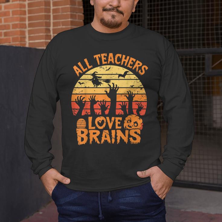All Teachers Love Brains Teachers Halloween Teacher Men's Long Sleeve T-Shirt, funny design All Teachers Love Brains Teachers Halloween Teacher Men's Long Sleeve T-Shirt, funny design