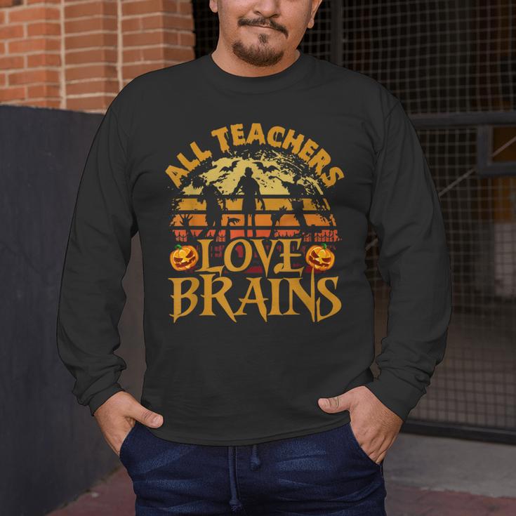 All Teachers Love Brains School Halloween Costume Men's Long Sleeve T-Shirt, funny design All Teachers Love Brains School Halloween Costume Men's Long Sleeve T-Shirt, funny design