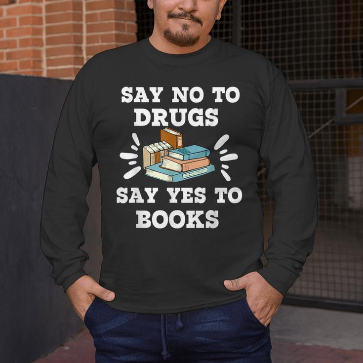 Teachers Red Ribbon Week Say No To Drugs Say Yes To Books Men's Long Sleeve T-Shirt, funny design Teachers Red Ribbon Week Say No To Drugs Say Yes To Books Men's Long Sleeve T-Shirt, funny design