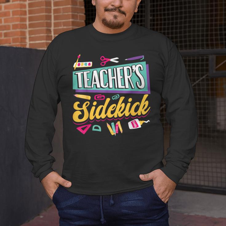 Teacher's Sidekick Teacher Assisting Teaching Assistant Men's Long Sleeve T-Shirt, funny design Teacher's Sidekick Teacher Assisting Teaching Assistant Men's Long Sleeve T-Shirt, funny design